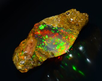 15.45 Cts Natural Ethiopian Opal Rough Size 29 x 13 MM Top Quality Free Form Welo Opal Size White Opal Welo Fire Jewelry Opal Raw Stone