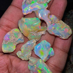 Gladde opaal ruw lot 50 Cts 8-10 pc's AAA-kwaliteit natuurlijke Ethiopische opaal rauw groot formaat opaal geschikt voor knippen en sieraden Fire Opal Crystal Raw afbeelding 3