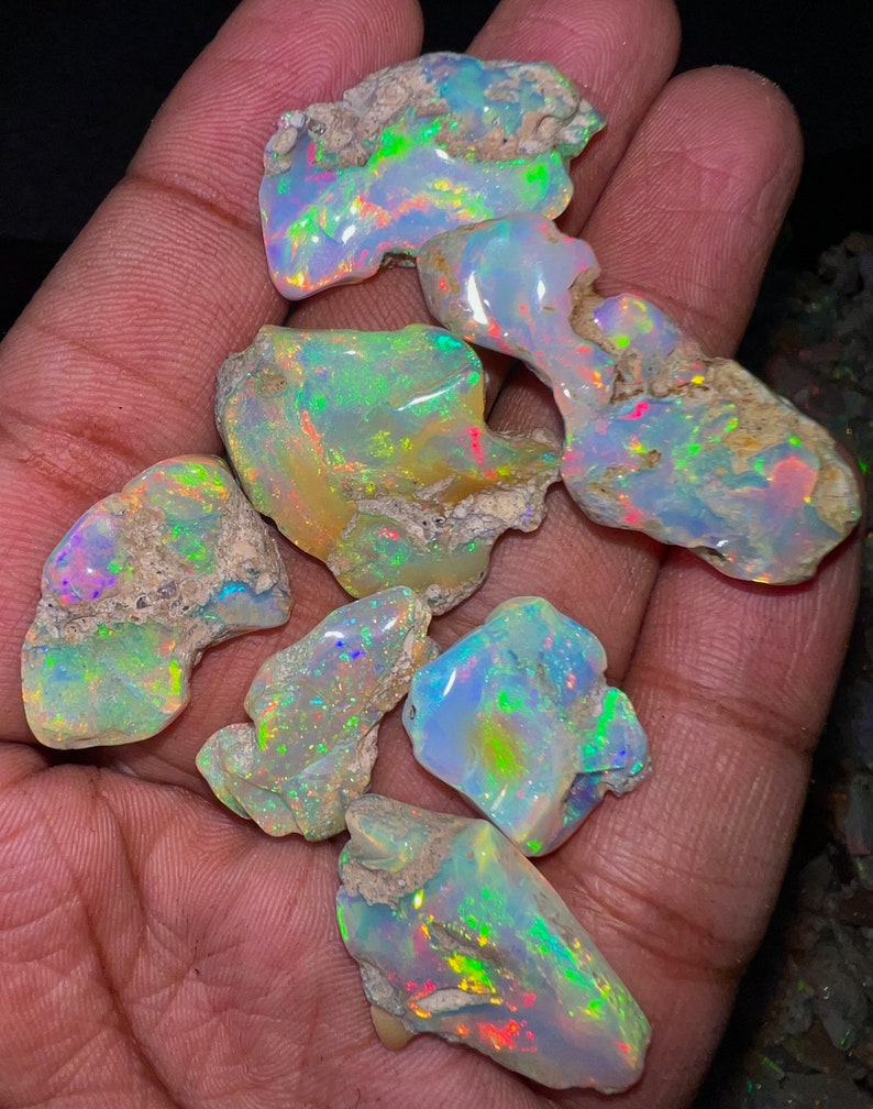 Smooth Opal Rough Lot 50 Cts 8-10 Pc AAA Grade Natural Ethiopian Opal Raw Large Size Opal Suitable For Cut And Jewelry Fire Opal Crystal Raw image 3