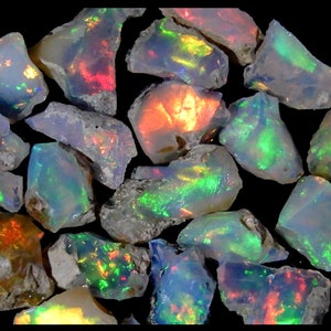 Cut Grade Opal Rough Lot 10 Pieces Lot Large Size Ethiopian Opal Raw Suitable For Cutting & Jewelry Dry Opal Raw Gemstone Fire Opal Crystal Bild 2