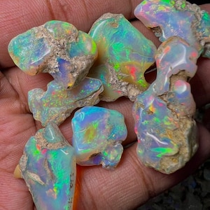 Smooth Opal Rough Lot 50 Cts 8-10 Pc AAA Grade Natural Ethiopian Opal Raw Large Size Opal Suitable For Cut And Jewelry Fire Opal Crystal Raw image 4
