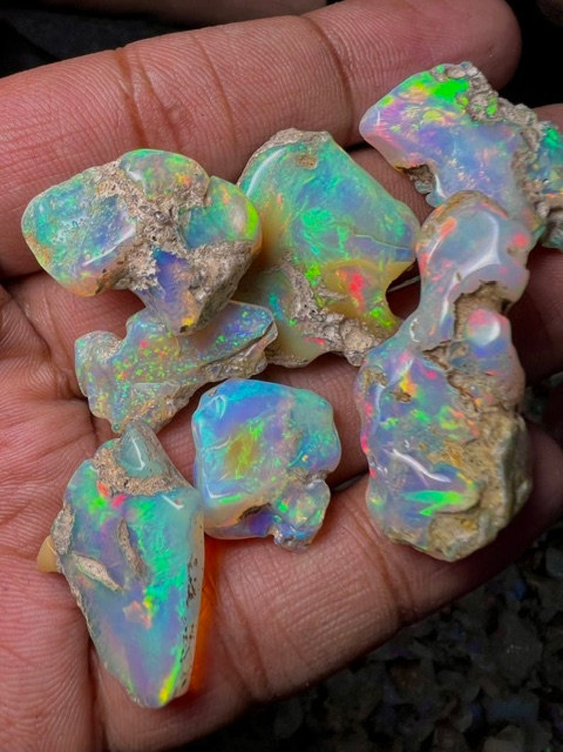 Smooth Opal Rough Lot 50 Cts 8-10 Pc AAA Grade Natural Ethiopian Opal Raw Large Size Opal Suitable For Cut And Jewelry Fire Opal Crystal Raw image 4