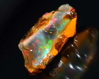 13.40 Cts Natural Ethiopian Opal Rough Size 24 x 10 MM Top Quality Free Form Welo Opal Size White Opal Welo Fire Jewelry Opal Raw Stone