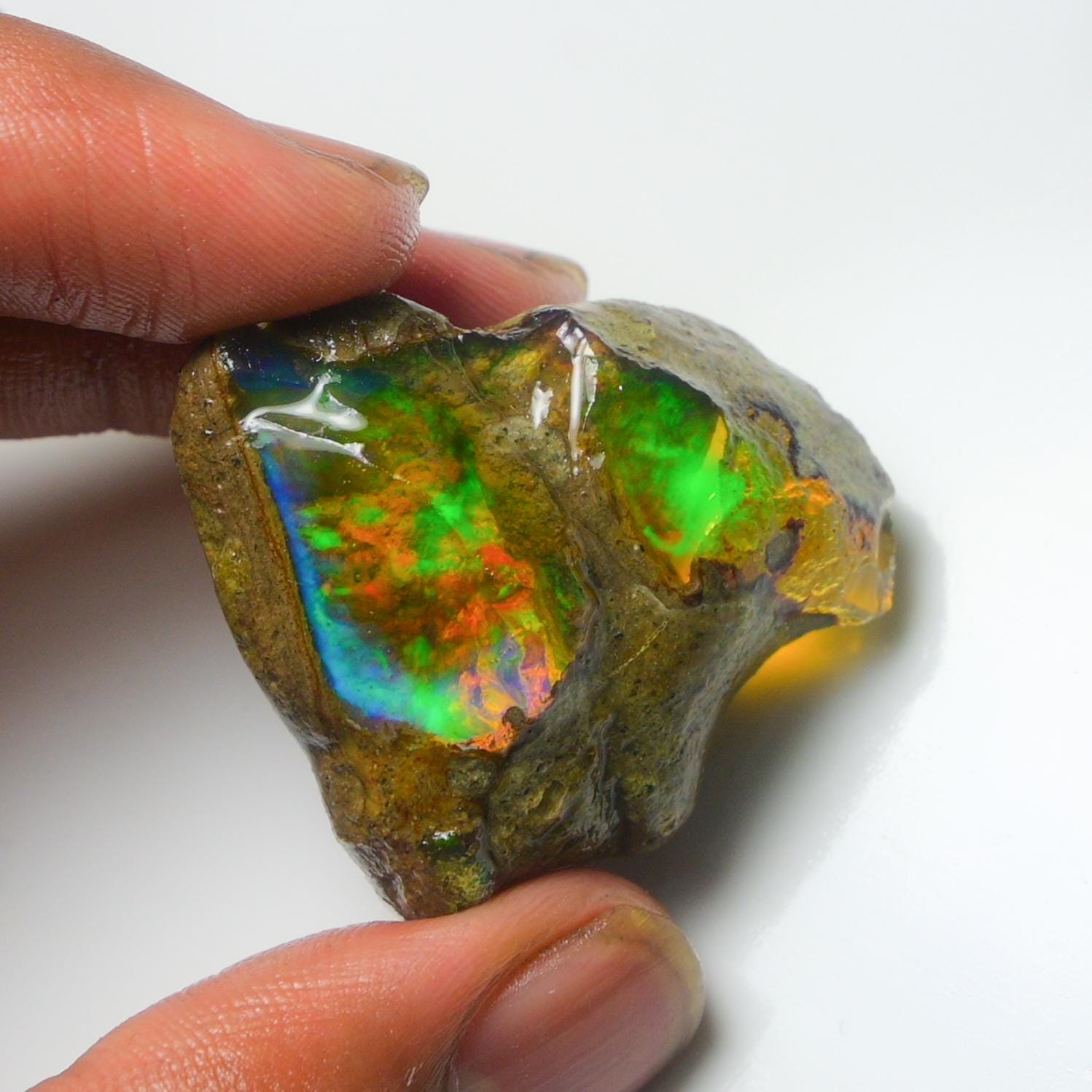 79.75カラット天然エチオピアオパール原石サイズ33 x 31 MM最高品質の