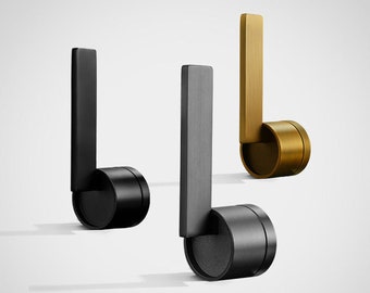Door Lever Handle Pair on Rose - Bronze Black Gray - Lock Set for Indoor Interior - Mortise Passage Privacy