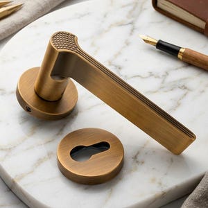 Bronze and Antique Brass Door Lever Handle - Dummy Passage Privacy Lock Set for Indoor Interior