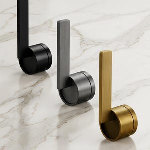 Door Lever Handle Pair on Rose - Bronze Black Gray - Lock Set for Indoor Interior - Mortise Passage Privacy