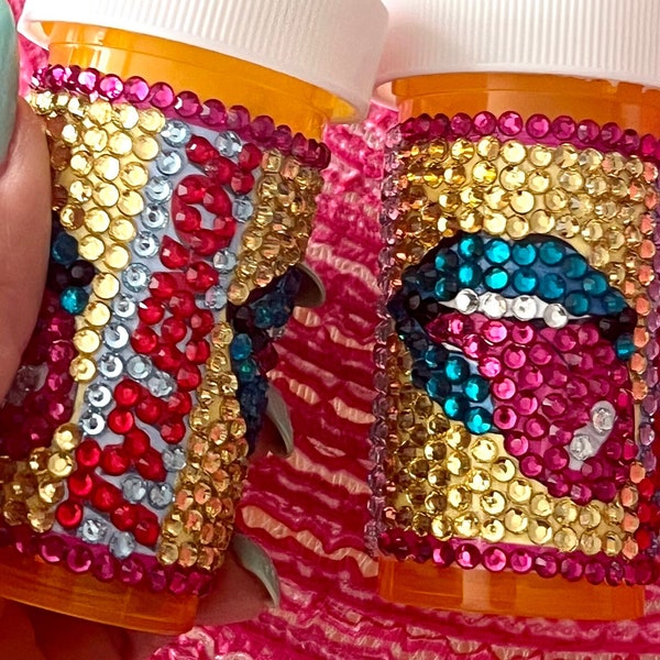 Tylenol bedazzled pill bottles - LIMITED SUPPLY, unique pill organizer, bling pill, cheap bling case, pill label, adler decor, OTC meds