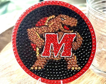 Maryland coasters or art display with stand - Maryland merch - Terrapin merch - University of Maryland - UMD coasters - UMD merch - UMD gift