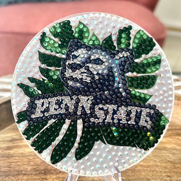 Penn State Decor - handmade, tropical palm leaves, PSU decor, nittany lions decor, psu mom gift, go psu, unique psu merch, we are penn state