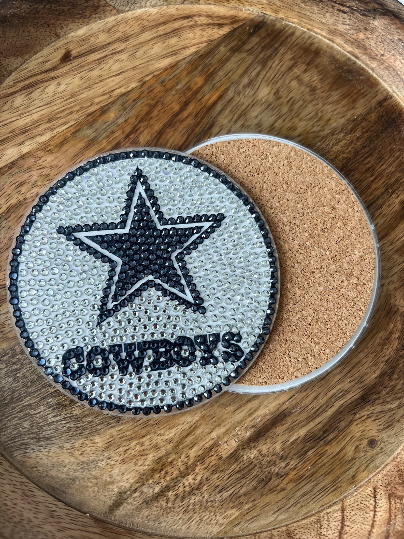 Dallas Cowboys Drink Coaster Rhinestoned Coaster Cowboys Etsy