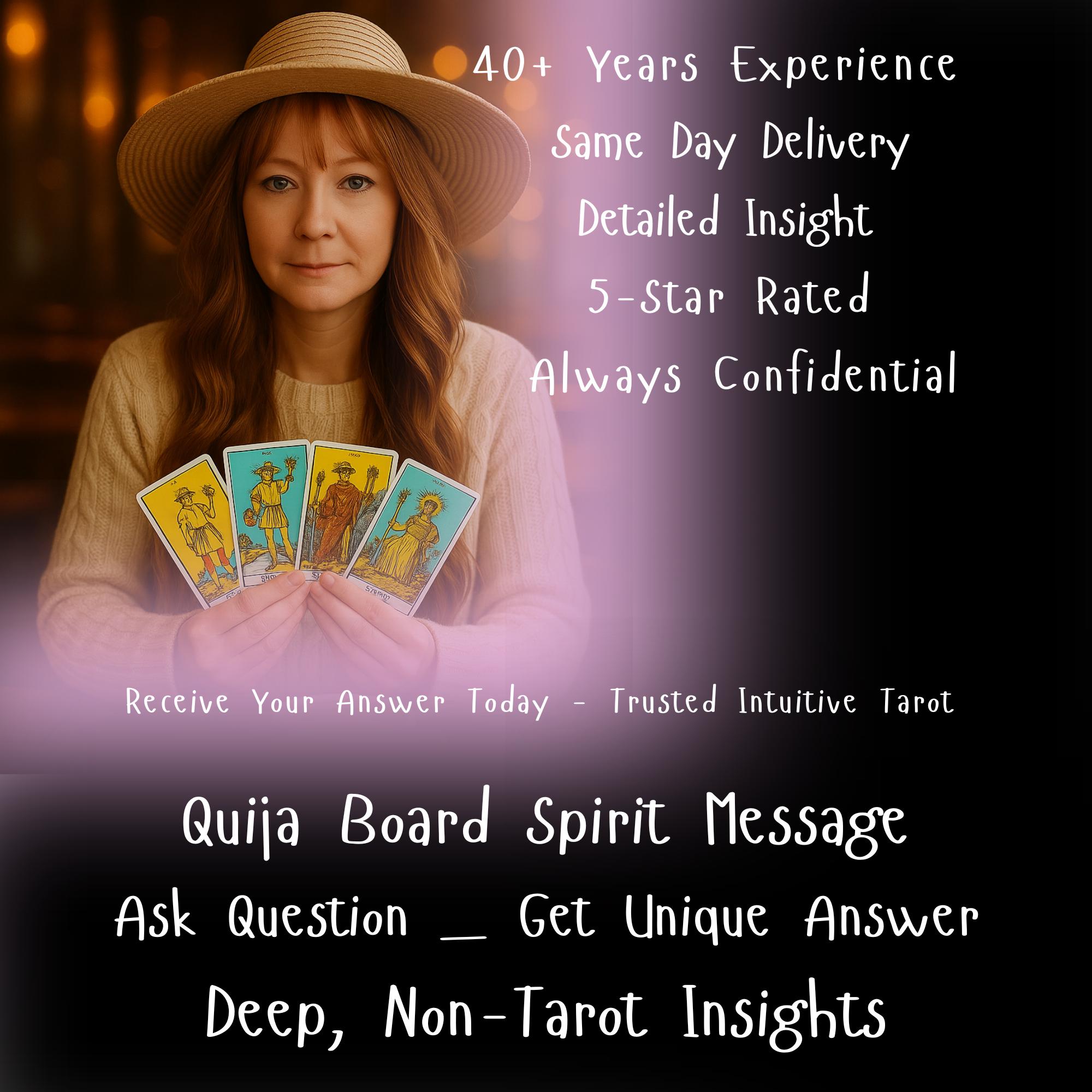 Spirit Message Reading via Ouija – 1 Question Answered – Real Spirit Connection – Same Day Psychic Reading – Unique Non-Tarot Insight