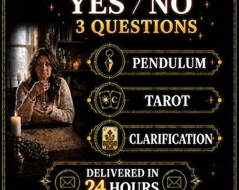 3 Question Pendulum Reading, Yes or No Reading, Personalized Psychic Reading, Tarot Clarification, Fast Spiritual Guidance