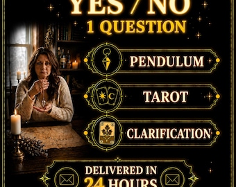 One Question Pendulum Reading, Yes or No Answer, Tarot Clarification Card, Personalized Psychic Guidance, Fast 24 Hour Delivery