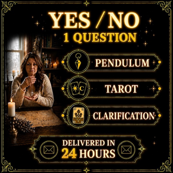 One Question Pendulum Reading, Yes or No Answer, Tarot Clarification Card, Personalized Psychic Guidance, Fast 24 Hour Delivery