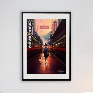 Le cœur tranquille de Tokyo | Collection originale Neo Tokyo, art animé, affiche d'illustration, impression d'art premium (mat)