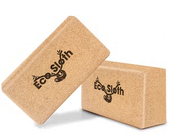 Cork Yoga Block (2 pack) | Non-Slip and Easy-grip | For Yoga or Pilates | Beginners and Advanced Practitioners | Eco-Friendly