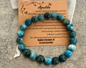 Bracciale Elasticizzato In Pietra Goldstone, Perle Da 8mm, Fatto A Mano, Con Sacchetto Regalo E Card - 4