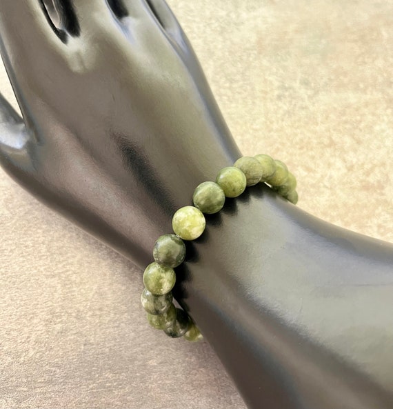 JADE Bracelet Stretch Fit Handmade With Gift Bag & Card Crystal