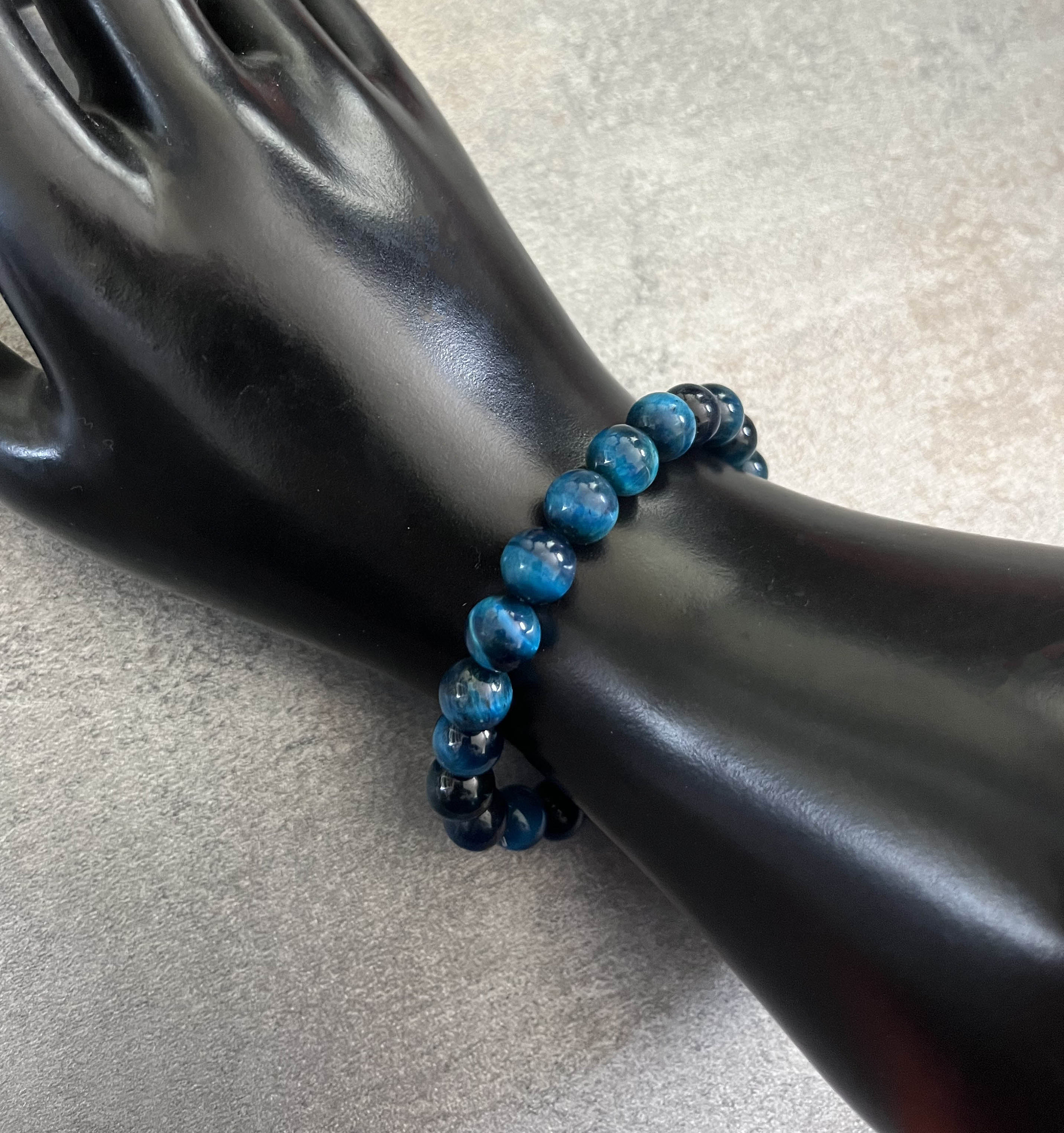 ライトブルータイガーアイブレスレット ライトブルー タイガーアイ ブレスレット ストレッチフィット