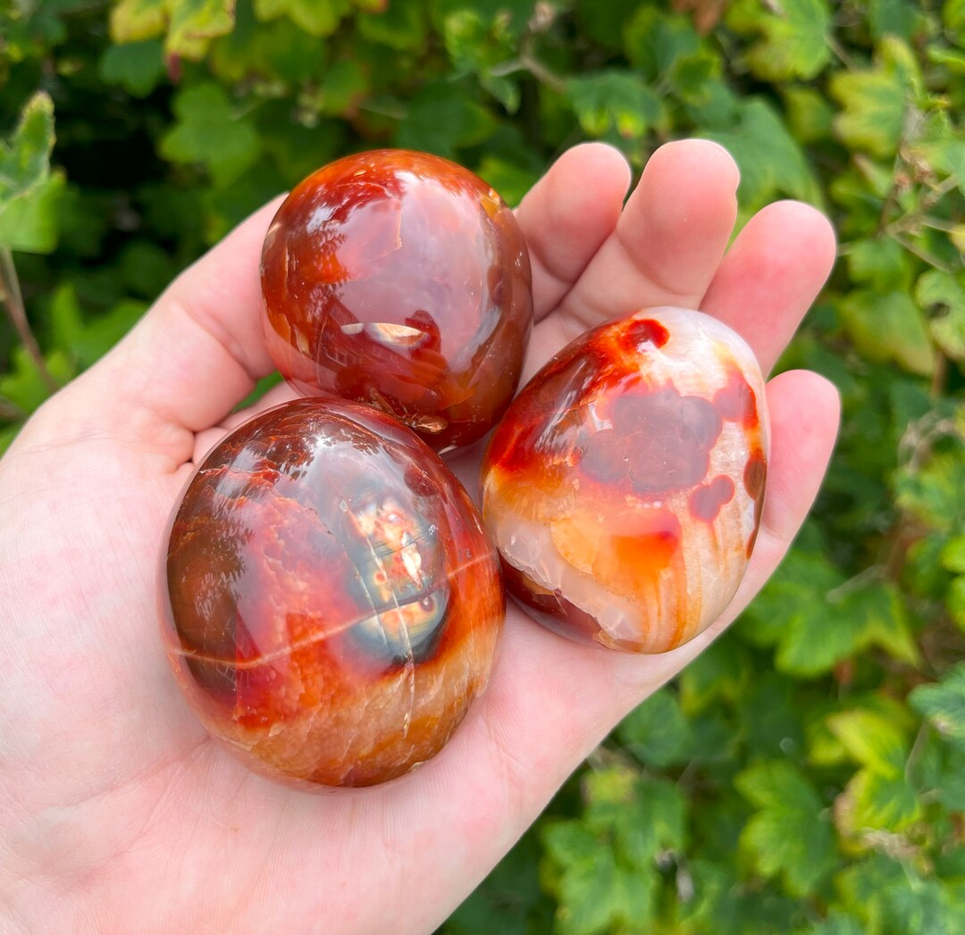 CARNELIAN Large Palm Stone Choose Your Own Natural Crystal - Etsy
