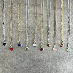 Crystal Gemstone Necklace Minimalist Style Healing Crystals Stainless Steel Chain