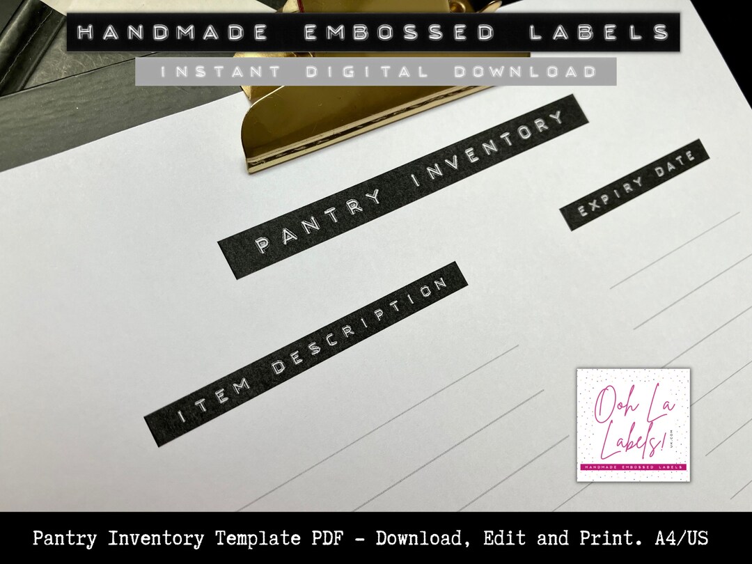 Pantry Inventory Template, Pantry Inventory Printable Editable PDF