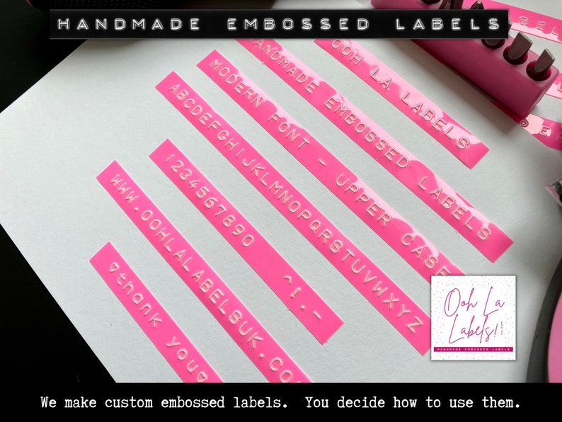 Type Writer Label Neon Pink Custom Embossed Labels: Modern Typewriter Stickers - Etsy