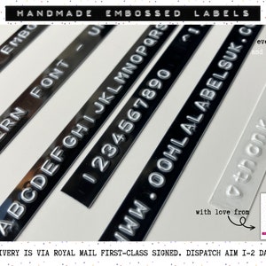 Custom Black Embossed Labels: Modern Typewriter Style, Pantry Organization