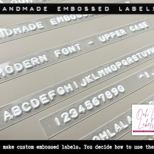 Custom Embossed Labels: Clear Typewriter Style, Home Organization