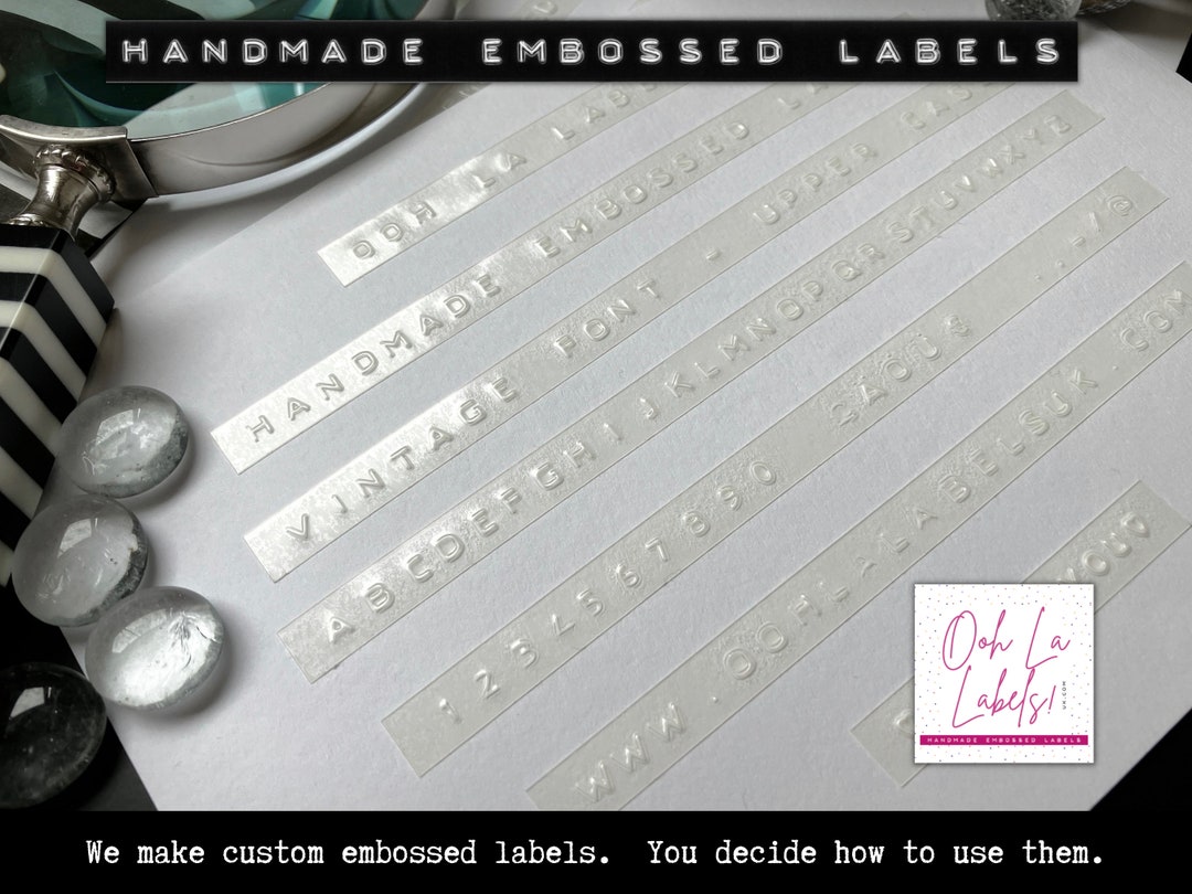 Type Writer Label Clear Transparent Vintage Typewriter Custom Embossed Labels, Retro ...
