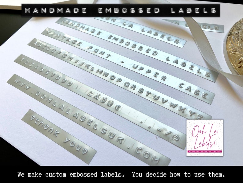 Type Writer Label Silver Vintage Typewriter Style Custom Embossed Labels Retro - Etsy