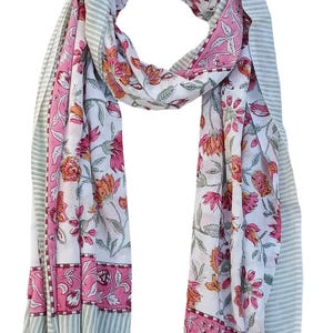 Indian Hand Block Printed Cotton Sarongs, Beach Wrap Sarong, Block Print Scarf Beach Coverup Summer Scarf Dress Pareo Women Dupatta