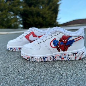 Spider-Man inspired Air Force 1 trainers sneakers image 1