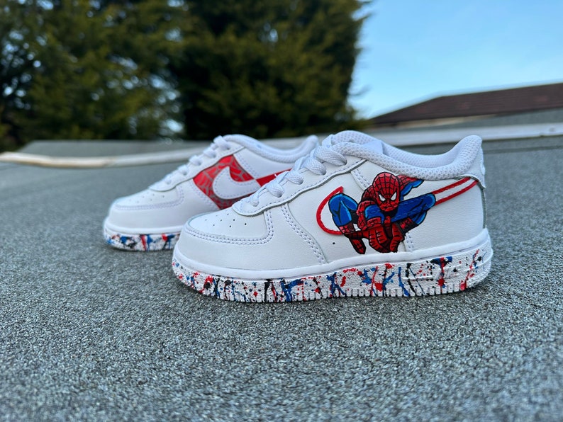 Spider-Man inspired Air Force 1 trainers sneakers image 1