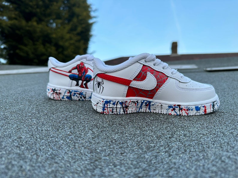 Spider-Man inspired Air Force 1 trainers sneakers image 4