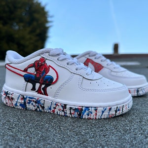 Spider-Man inspired Air Force 1 trainers sneakers image 3