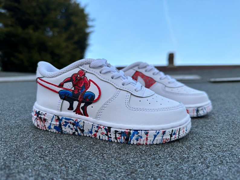 Spider-Man inspired Air Force 1 trainers sneakers image 3