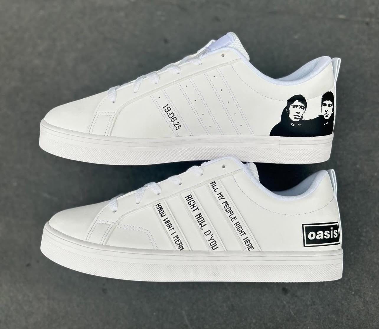 Oasis Liam Gallagher Noel Gallagher Adidas VS Pace Inspired Sneakers  Trainers Shoes - Etsy
