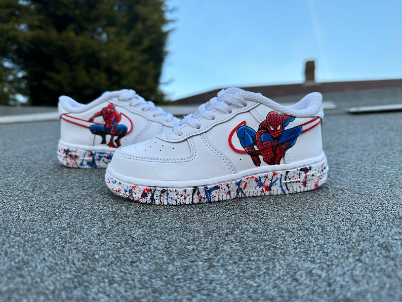 Spider-Man inspired Air Force 1 trainers sneakers image 2