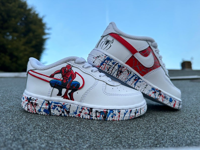 Spider-Man inspired Air Force 1 trainers sneakers image 5