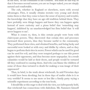 May include: A page from a book titled "Witchcraft Today" with text discussing witchcraft, rituals, and historical perspectives. The text is in black font on a cream-colored page. The number 6 is at the bottom.