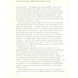 Puede incluir: Una p&aacute;gina de un libro titulado "Diccionario de Sigilos Ocultos, Herm&eacute;ticos y Alqu&iacute;micos". El texto analiza los sigilos, glifos y sus significados en contextos ocultos, con ejemplos y explicaciones de s&iacute;mbolos.