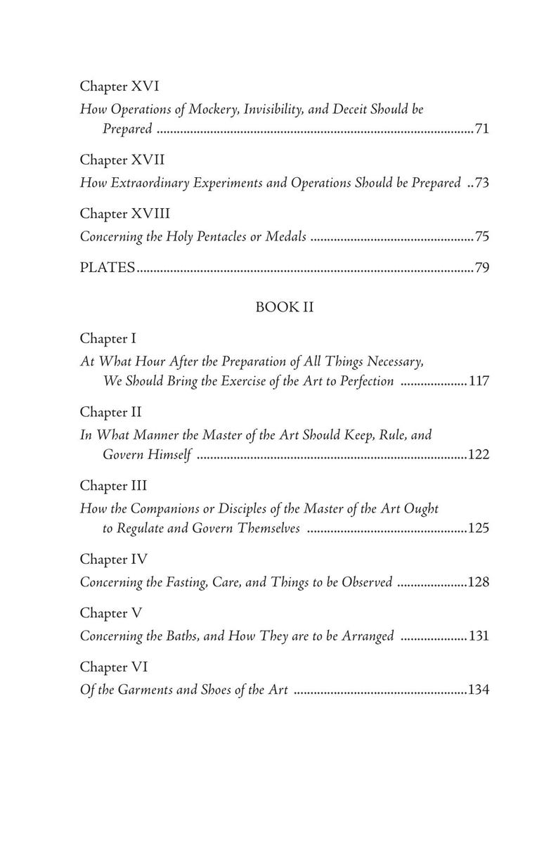 Puede incluir: Una p&aacute;gina de libro detallada con t&iacute;tulos de cap&iacute;tulos y n&uacute;meros de p&aacute;gina. El texto incluye temas como "Operaciones de burla" y "Experimentos extraordinarios". La p&aacute;gina es del "Libro II" y tiene un fondo blanco limpio.
