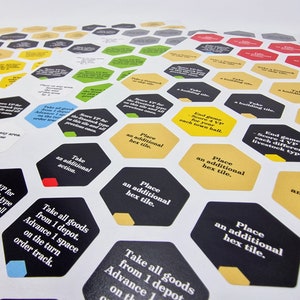 COLOR MACHED Stickers for Hexagonal Acrylic Tiles in 'Castles of Burgundy'