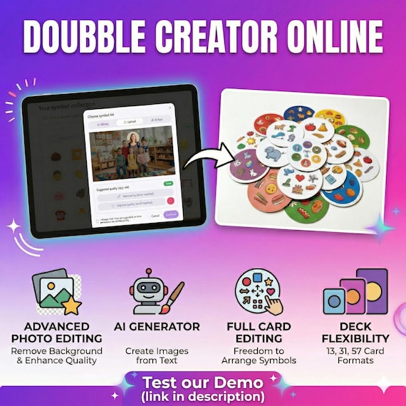 Custom Dobble Card Game Creator | Personalized Spot It | Online creator | Make Your Own Card Game | PDF Download
