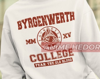 Unisex Bloodborne Gaming Sweatshirt, Byrgenwerth Fear the Old Blood Soulsborne Sweater