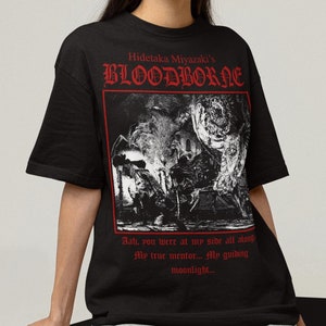 Uniseks Bloodborne Ludwig The Holy Blade Quote Soulsborne Gaming T-shirt, Japans videogameshirt