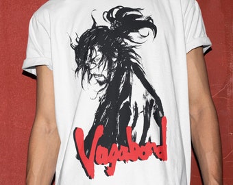 T-shirt unisex Vagabond Manga, maglietta anime Miyamoto Musashi