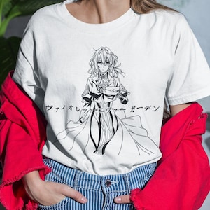 Unisex Violet Evergarden Anime T-Shirt, Manga Graphic Tee Waifu Shirt